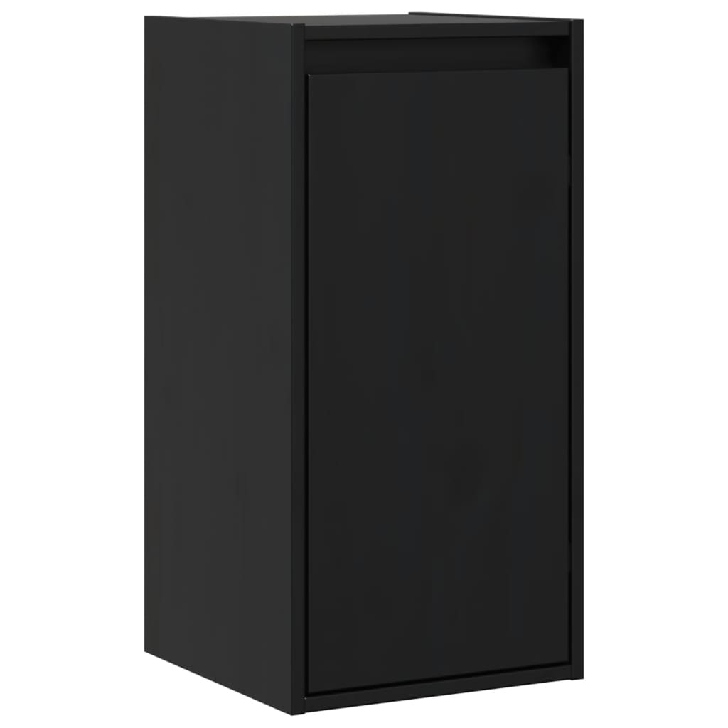 Wandschrank Schwarz 30x30x60 cm Massivholz Kiefer