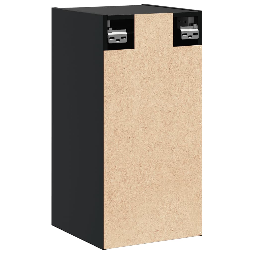 Wandschrank Schwarz 30x30x60 cm Massivholz Kiefer