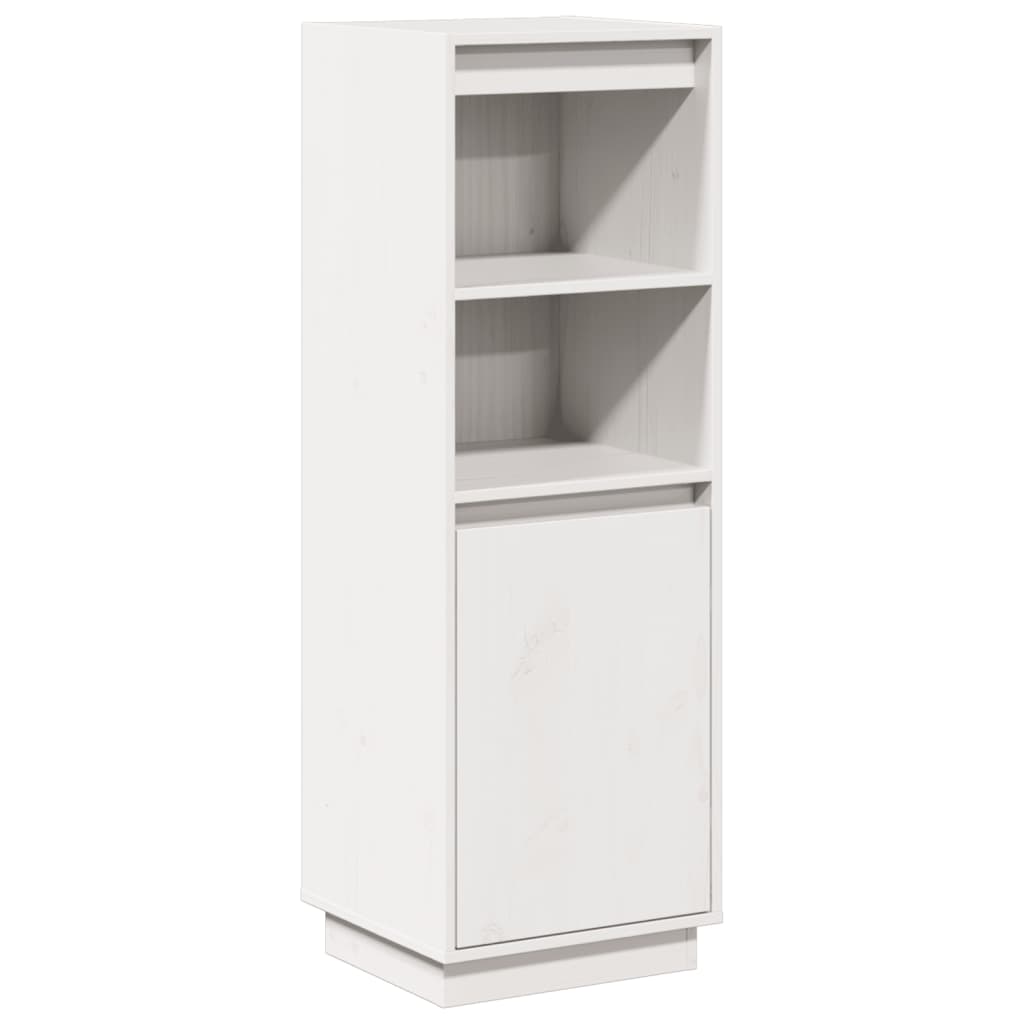 Highboard Weiß 37x34x110 cm Massivholz Kiefer