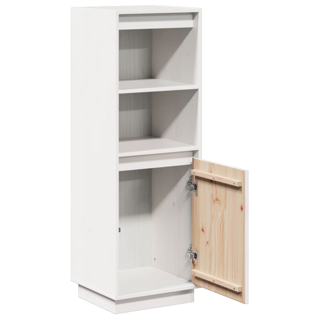 Highboard Weiß 37x34x110 cm Massivholz Kiefer - Pazzar.ch