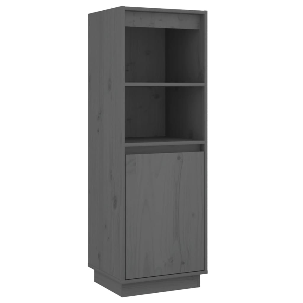 Highboard Grau 37x34x110 cm Massivholz Kiefer - Pazzar.ch