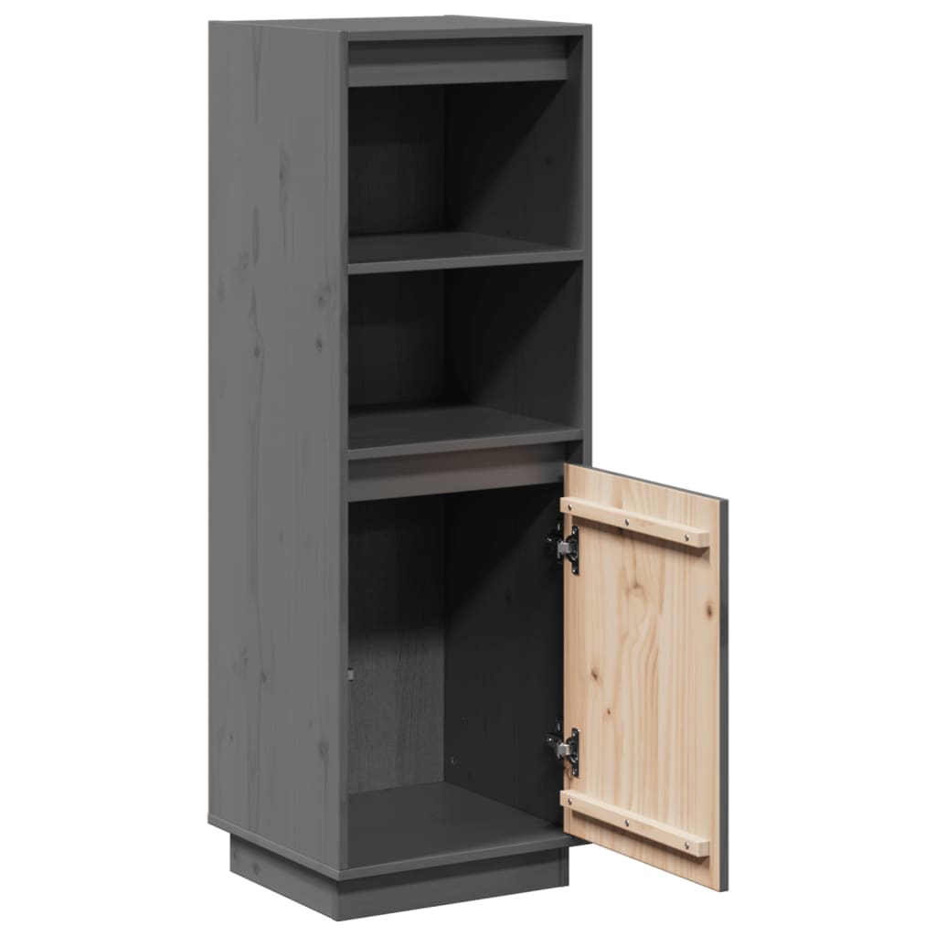 Highboard Grau 37x34x110 cm Massivholz Kiefer - Pazzar.ch