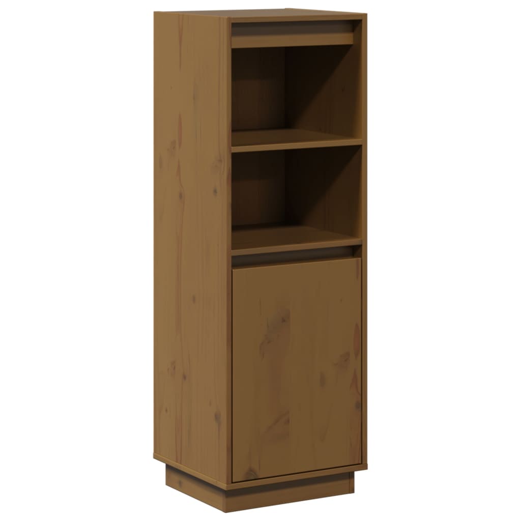 Highboard Honigbraun 37x34x110 cm Massivholz Kiefer