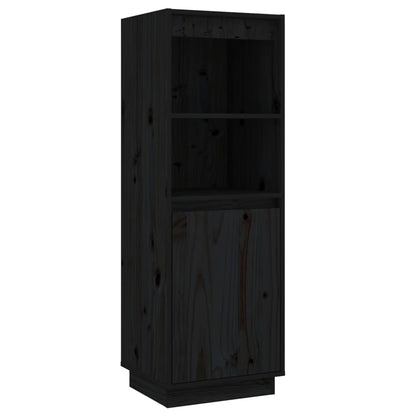 Highboard Schwarz 37x34x110 cm Massivholz Kiefer - Pazzar.ch