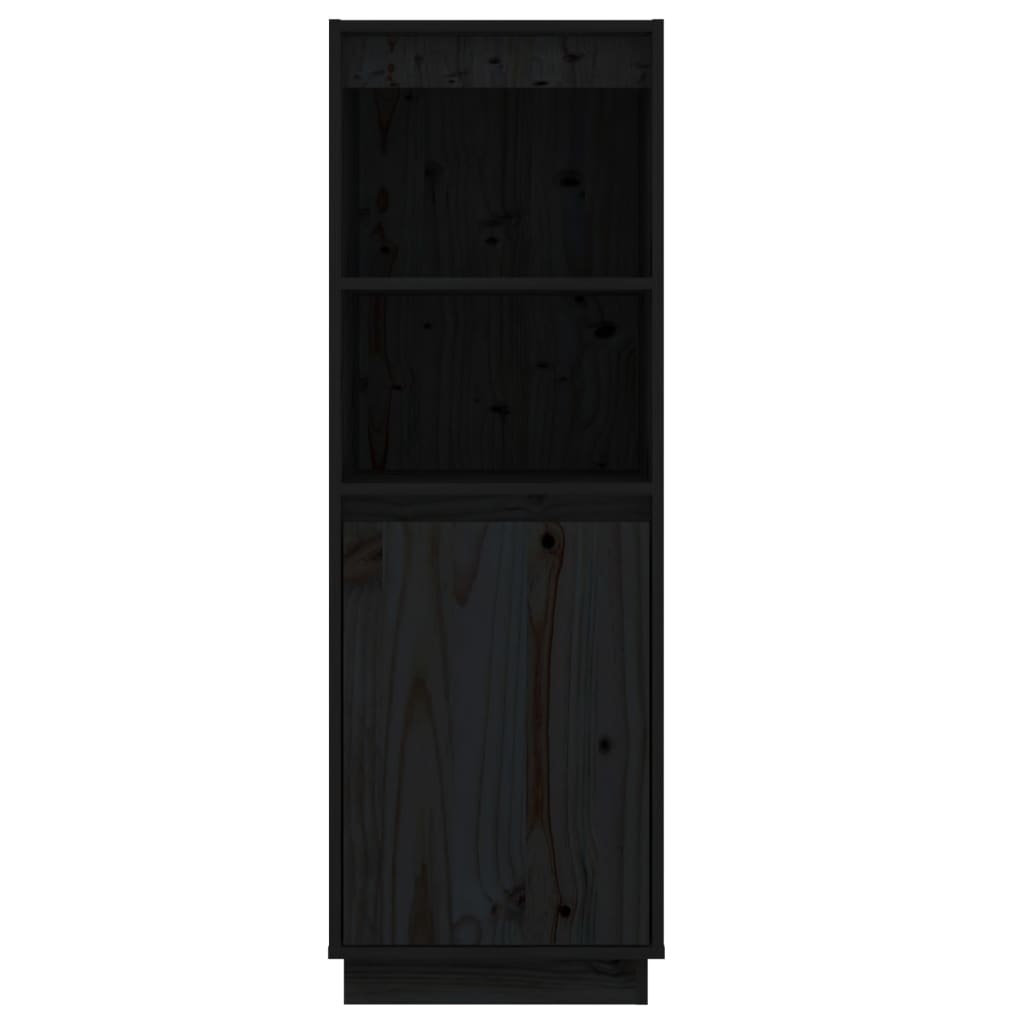 Highboard Schwarz 37x34x110 cm Massivholz Kiefer - Pazzar.ch