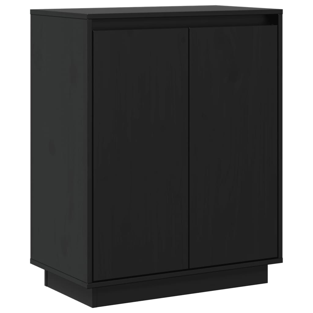 Sideboard Schwarz 60x34x75 cm Massivholz Kiefer - Pazzar.ch