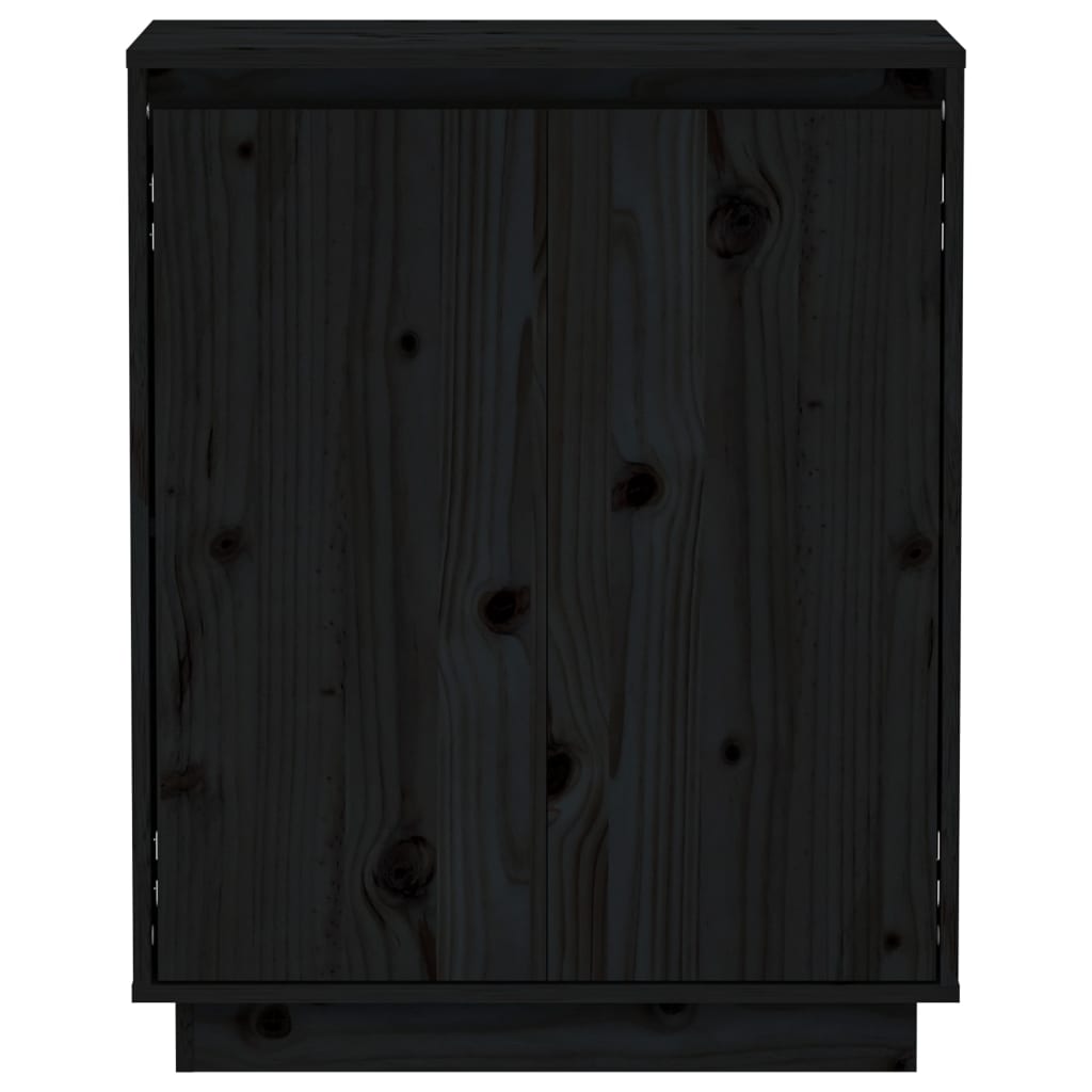 Sideboard Schwarz 60x34x75 cm Massivholz Kiefer - Pazzar.ch