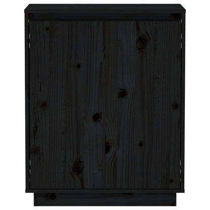 Sideboard Schwarz 60x34x75 cm Massivholz Kiefer - Pazzar.ch