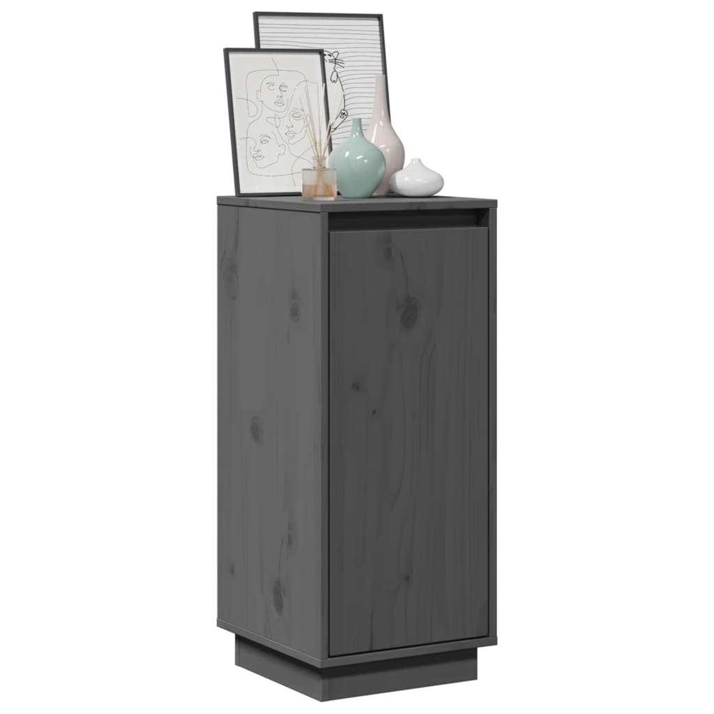 Sideboard Grau 31,5x34x75 cm Massivholz Kiefer