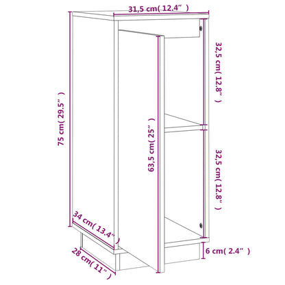 Sideboards 2 Stk. Honigbraun 31,5x34x75 cm Massivholz Kiefer - Pazzar.ch