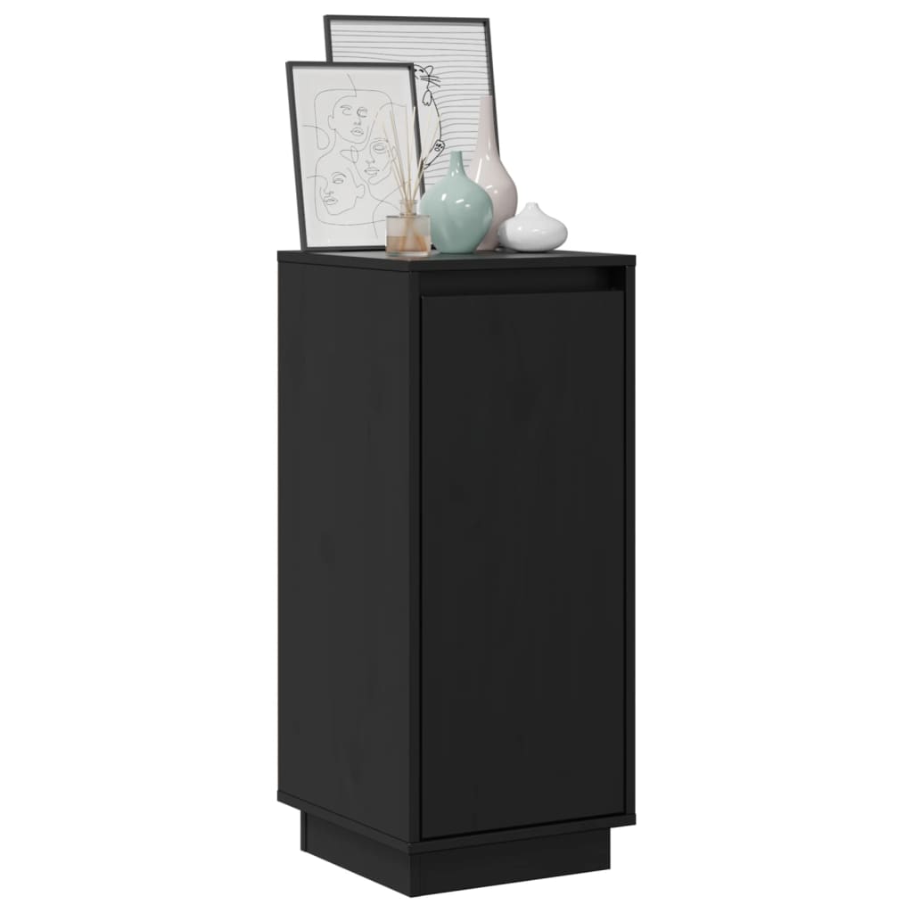 Sideboards 2 Stk. Schwarz 31,5x34x75 cm Massivholz Kiefer - Pazzar.ch