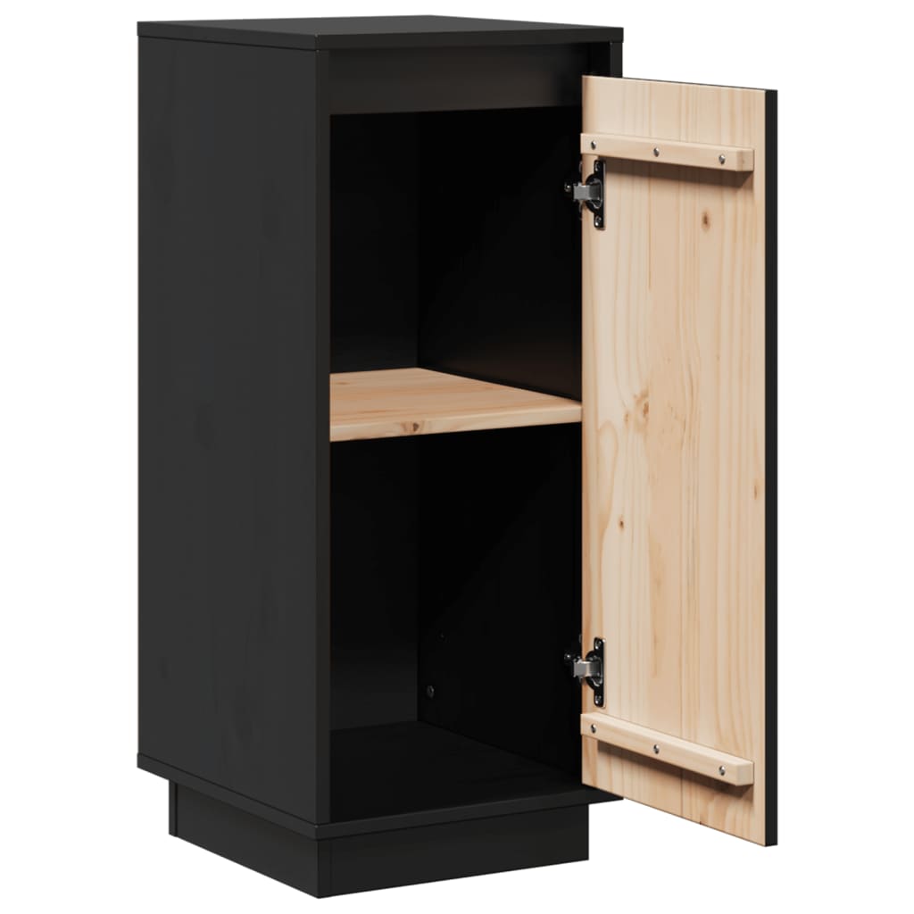 Sideboards 2 Stk. Schwarz 31,5x34x75 cm Massivholz Kiefer - Pazzar.ch