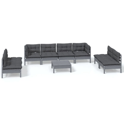 9-tlg. Garten-Lounge-Set mit Kissen Kiefer Massivholz - Pazzar.ch