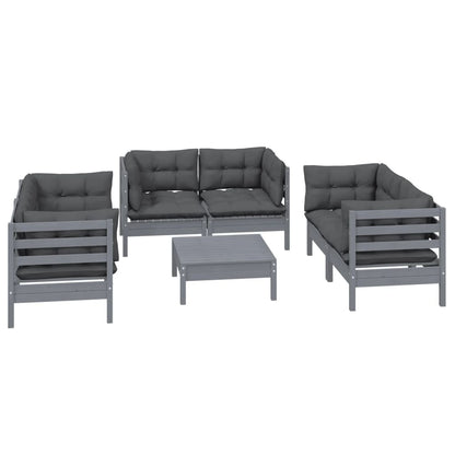 7-tlg. Garten-Lounge-Set mit Kissen Kiefer Massivholz - Pazzar.ch