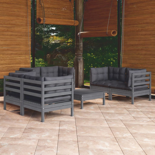 7-tlg. Garten-Lounge-Set mit Kissen Kiefer Massivholz - Pazzar.ch