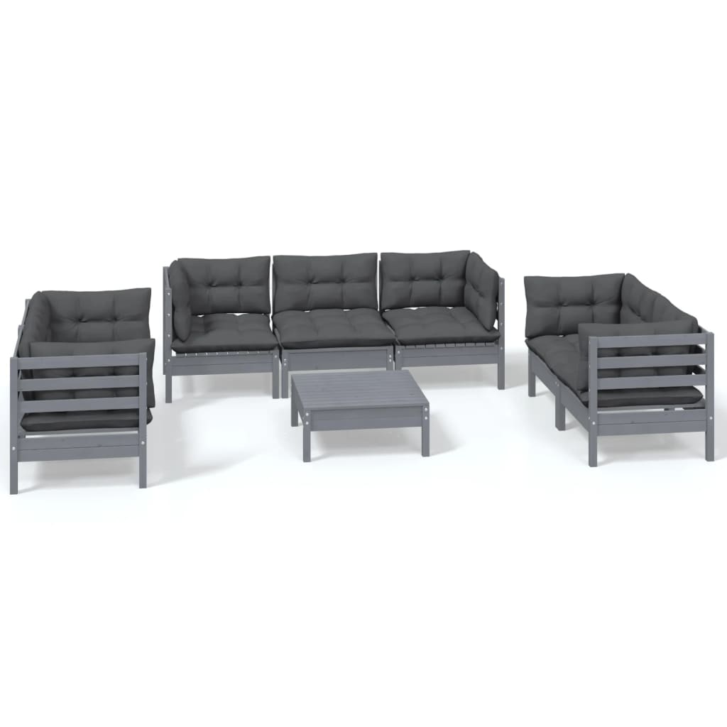 8-tlg. Garten-Lounge-Set mit Kissen Kiefer Massivholz - Pazzar.ch