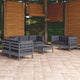 8-tlg. Garten-Lounge-Set mit Kissen Kiefer Massivholz