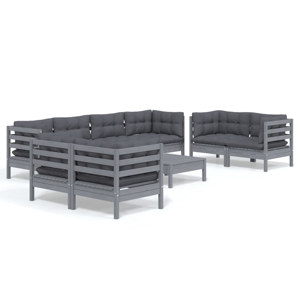 9-tlg. Garten-Lounge-Set mit Kissen Kiefer Massivholz - Pazzar.ch