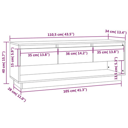 TV-Schrank 110,5x34x40 cm Massivholz Kiefer - Pazzar.ch