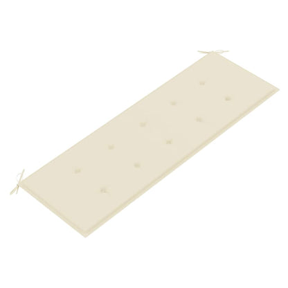 Batavia-Bank mit Creme Kissen 150 cm Massivholz Teak - Pazzar.ch