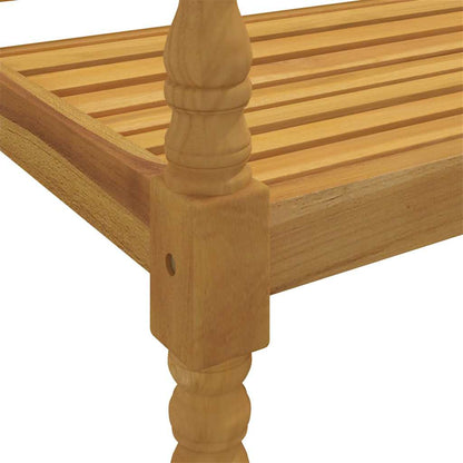 Batavia-Bank mit Creme Kissen 150 cm Massivholz Teak - Pazzar.ch