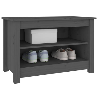 Schuhbank Grau 70x38x45,5 cm Massivholz Kiefer - Pazzar.ch