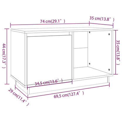 TV-Schrank 74x35x44 cm Massivholz Kiefer - Pazzar.ch