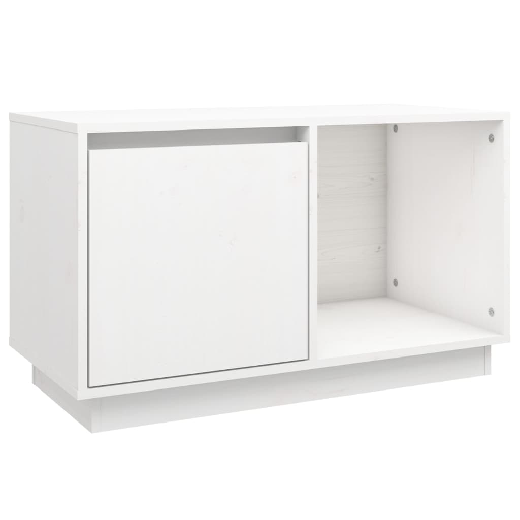 TV-Schrank Weiß 74x35x44 cm Massivholz Kiefer