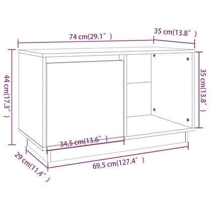 TV-Schrank Weiß 74x35x44 cm Massivholz Kiefer - Pazzar.ch