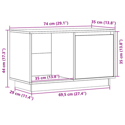 TV-Schrank Weiß 74x35x44 cm Massivholz Kiefer - Pazzar.ch