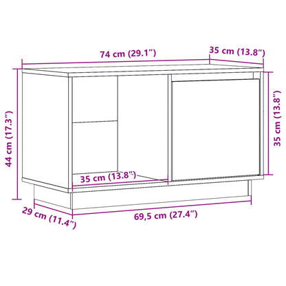 TV-Schrank Grau 74x35x44 cm Massivholz Kiefer - Pazzar.ch