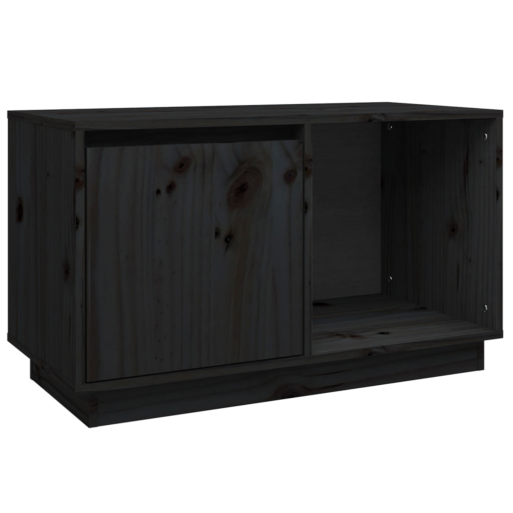 TV-Schrank Schwarz 74x35x44 cm Massivholz Kiefer - Pazzar.ch