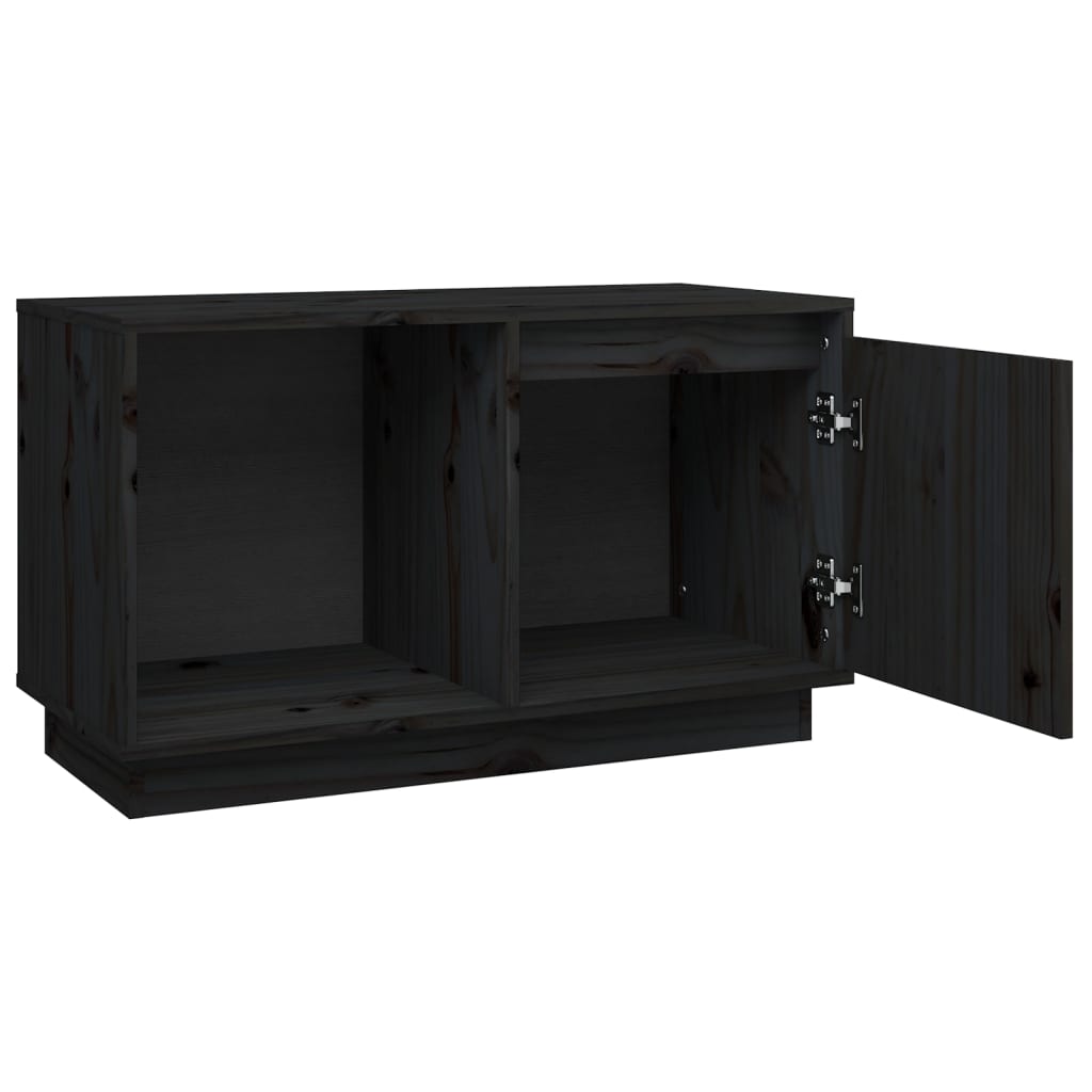 TV-Schrank Schwarz 74x35x44 cm Massivholz Kiefer - Pazzar.ch