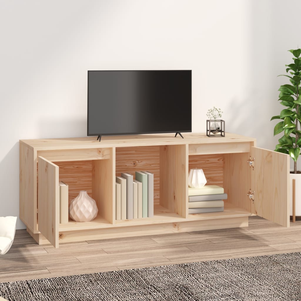 TV-Schrank 110,5x35x44 cm Massivholz Kiefer