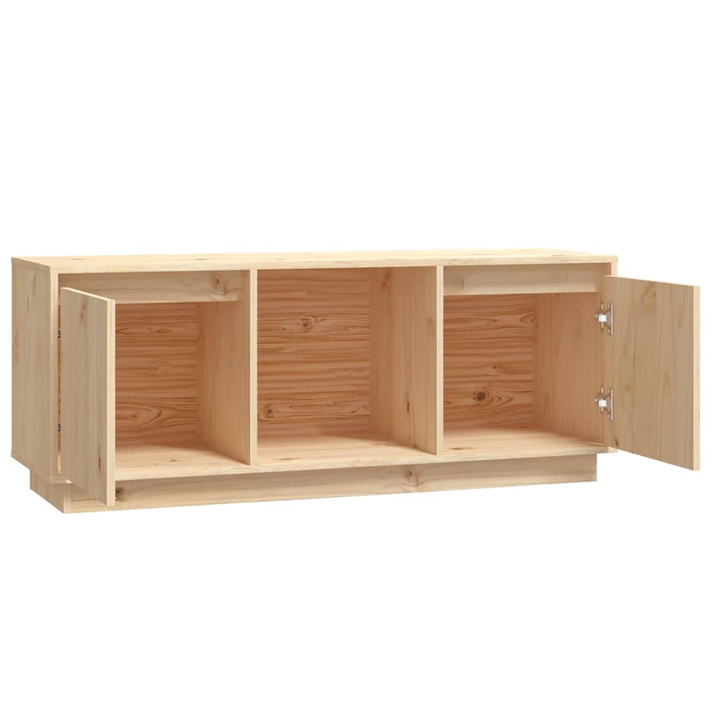 TV-Schrank 110,5x35x44 cm Massivholz Kiefer