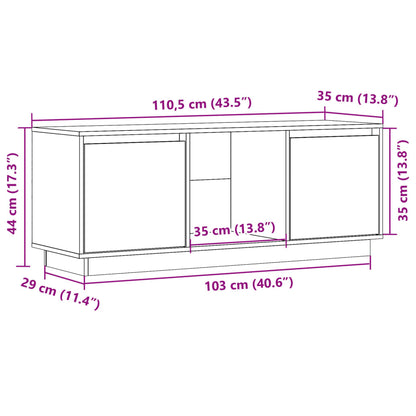 TV-Schrank 110,5x35x44 cm Massivholz Kiefer - Pazzar.ch