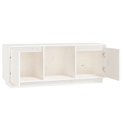 TV-Schrank Weiß 110,5x35x44 cm Massivholz Kiefer - Pazzar.ch