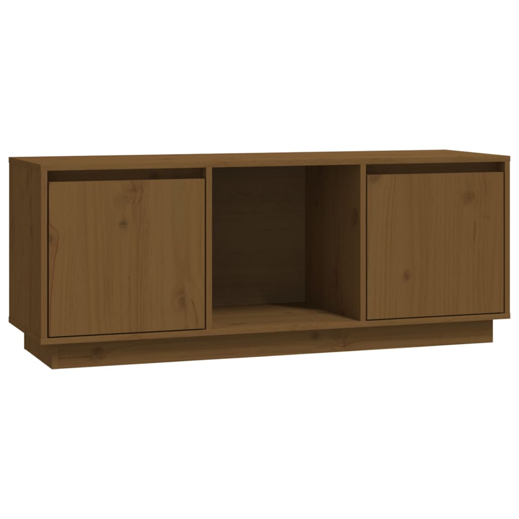 TV-Schrank Honigbraun 110,5x35x44 cm Massivholz Kiefer - Pazzar.ch