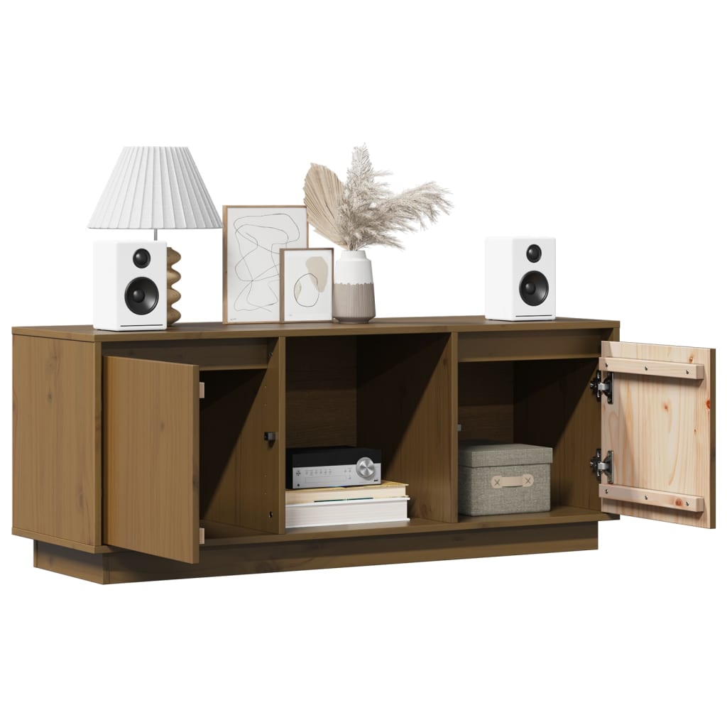 TV-Schrank Honigbraun 110,5x35x44 cm Massivholz Kiefer