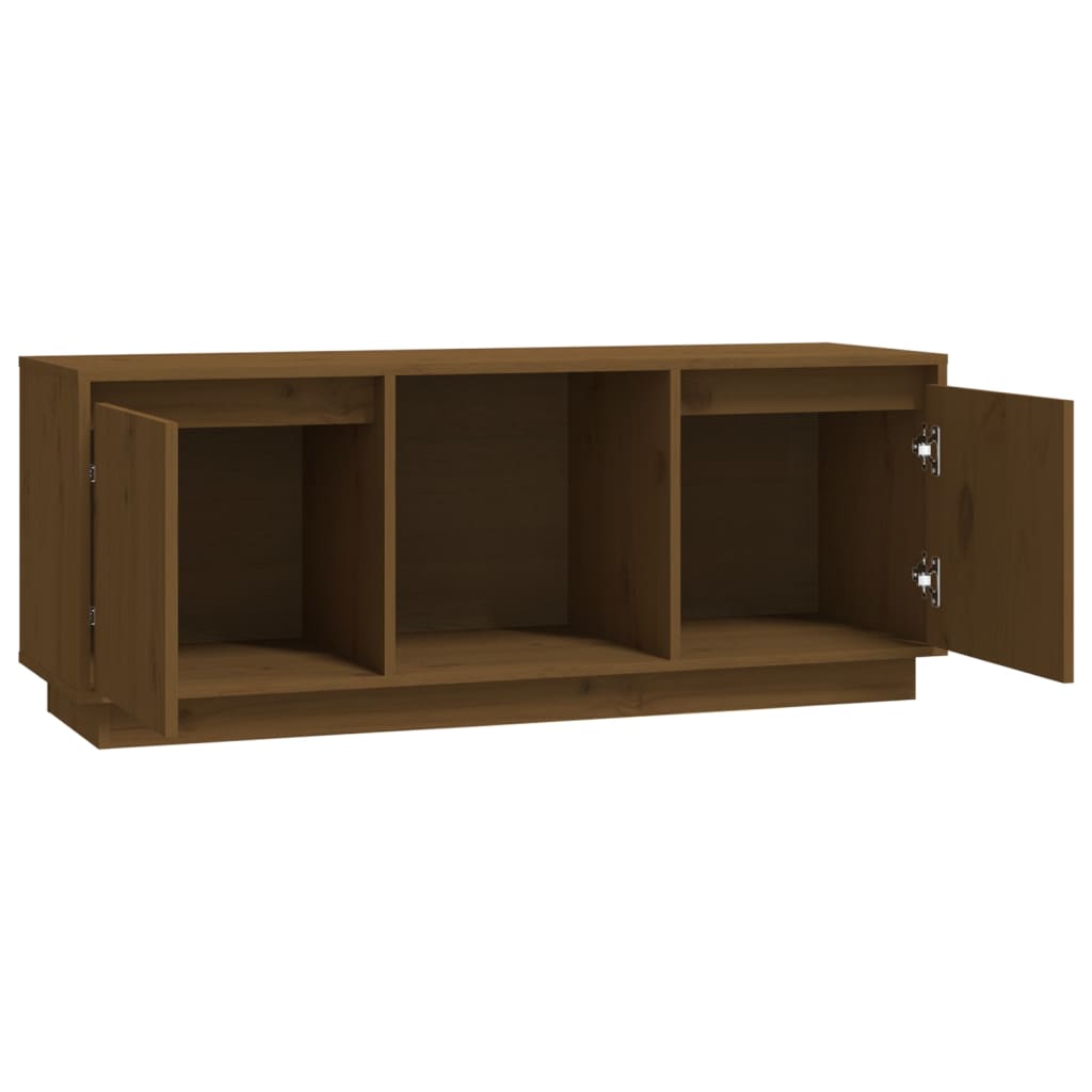 TV-Schrank Honigbraun 110,5x35x44 cm Massivholz Kiefer - Pazzar.ch