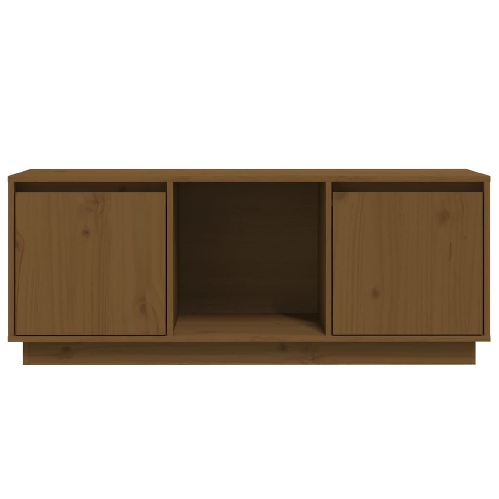 TV-Schrank Honigbraun 110,5x35x44 cm Massivholz Kiefer - Pazzar.ch