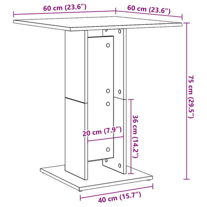 Bistrotisch Braun Eichen-Optik 60x60x75 cm Holzwerkstoff - Pazzar.ch