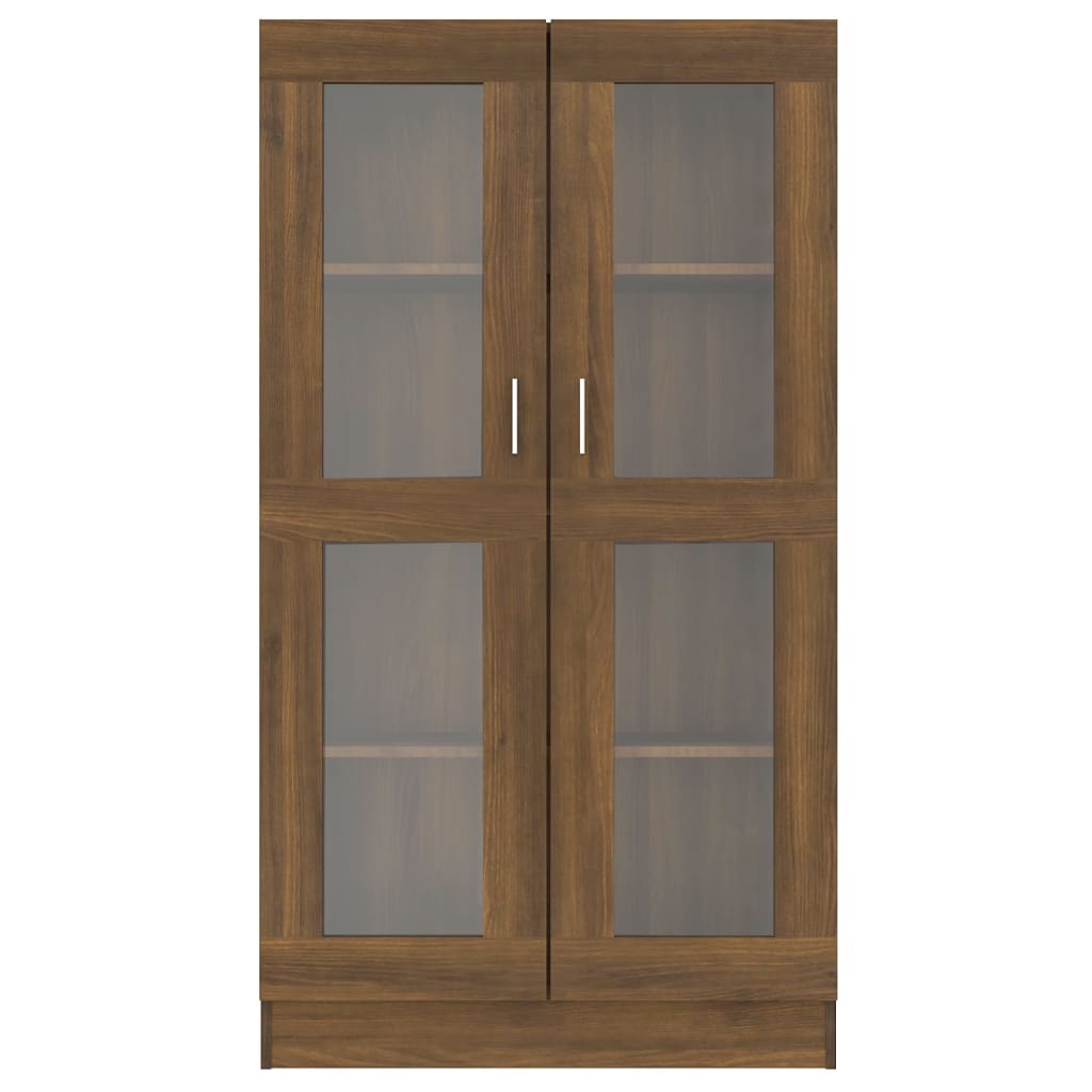 Vitrinenschrank Braun Eiche-Optik 82,5x30,5x150cm Holzwerkstoff - Pazzar.ch