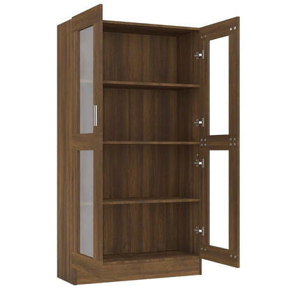 Vitrinenschrank Braun Eiche-Optik 82,5x30,5x150cm Holzwerkstoff - Pazzar.ch