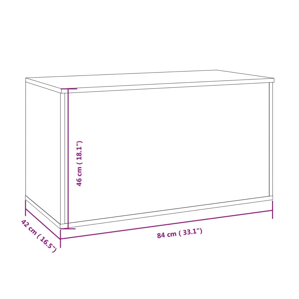 Aufbewahrungstruhe Grau Sonoma 84x42x46 cm Holzwerkstoff - Pazzar.ch