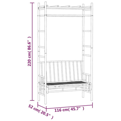 Gartenbank mit Pergola 116 cm Bambus - Pazzar.ch