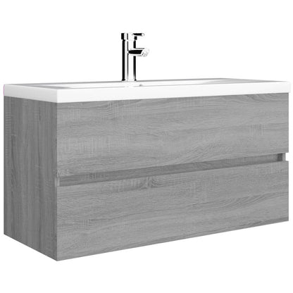 Waschbeckenunterschrank Grau Sonoma 90x38,5x45 cm Holzwerkstoff - Pazzar.ch