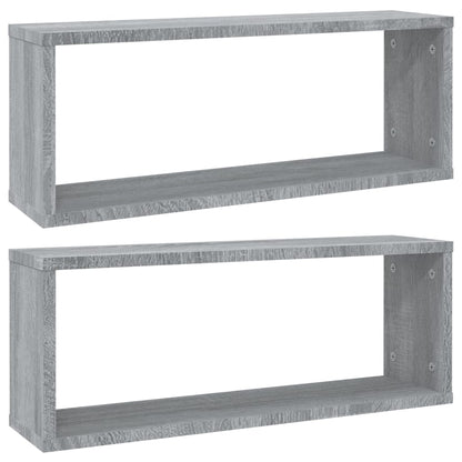 Würfelregale 2 Stk. Grau Sonoma 60x15x23 cm Holzwerkstoff - Pazzar.ch