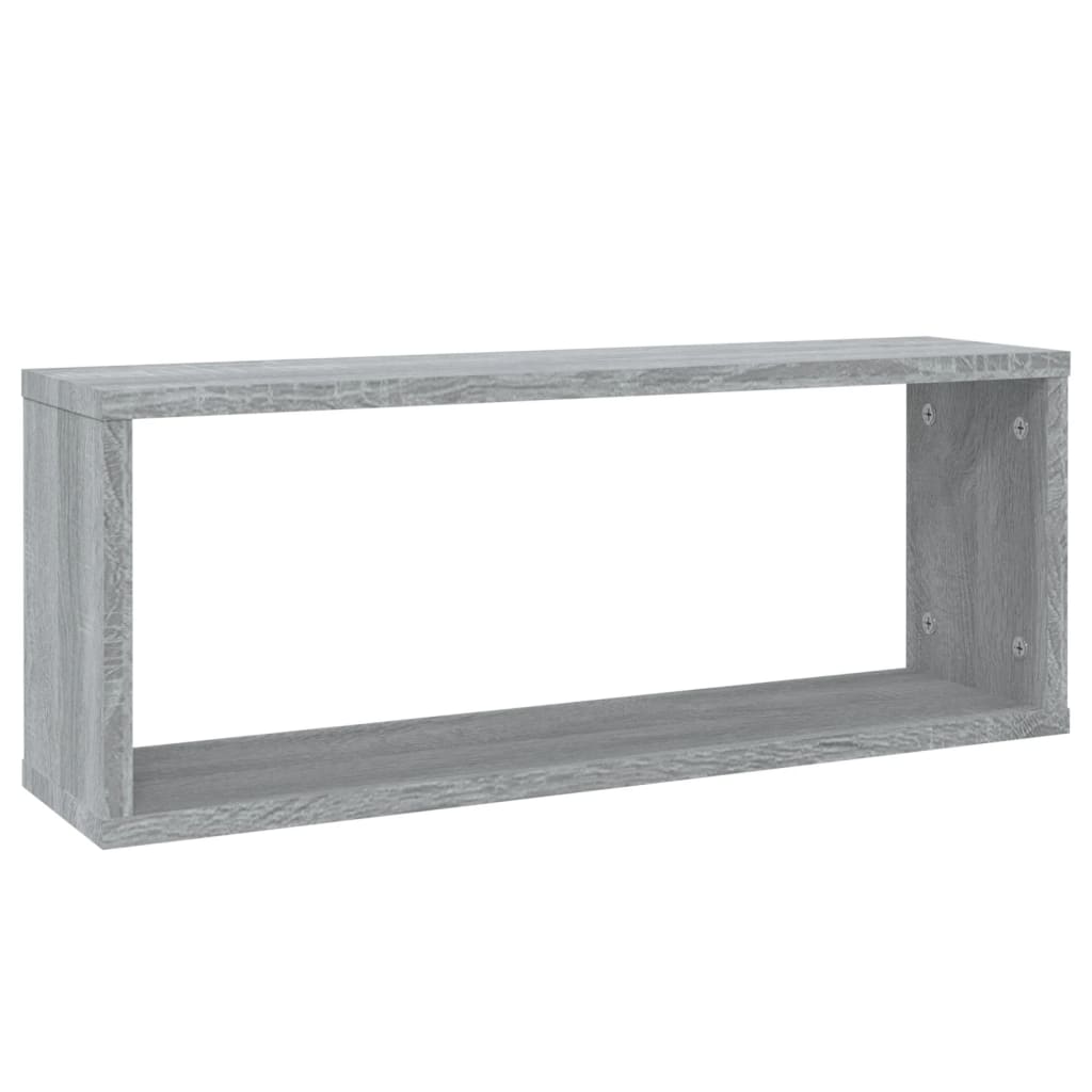 Würfelregale 2 Stk. Grau Sonoma 60x15x23 cm Holzwerkstoff - Pazzar.ch