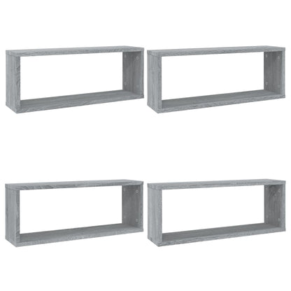 Würfelregale 4 Stk. Grau Sonoma 60x15x23 cm Holzwerkstoff - Pazzar.ch